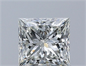 Natural Diamond 0.63 Carats, Princess with  Cut, J Color, VVS2 Clarity and Certified by GIA