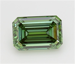 Picture of Lab Grown Diamond 2.65 Carats, Emerald with  Cut, Fancy Vivid Green Color, VS2 Clarity and Certified by IGI