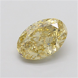 Picture of Lab Grown Diamond 3.10 Carats, Oval with  Cut, Fancy Yellow Color, VS1 Clarity and Certified by IGI