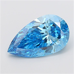 Picture of Lab Grown Diamond 3.30 Carats, Pear with  Cut, Fancy Vivid Blue Color, VS2 Clarity and Certified by IGI