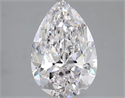 Natural Diamond 2.50 Carats, Pear with  Cut, D Color, VVS1 Clarity and Certified by GIA