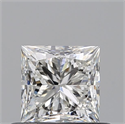 Natural Diamond 0.60 Carats, Princess with  Cut, H Color, SI1 Clarity and Certified by GIA