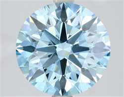 Picture of Lab Grown Diamond 4.01 Carats, Round with Ideal Cut, Fancy Vivid Blue Color, VS2 Clarity and Certified by IGI