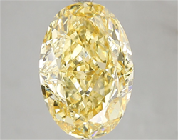 Picture of Lab Grown Diamond 5.12 Carats, Oval with  Cut, Fancy Vivid Yellow Color, VS2 Clarity and Certified by IGI