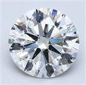 Natural Diamond 3.51 Carats, Round with Excellent Cut, F Color, SI2 Clarity and Certified by GIA