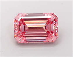 Picture of Lab Grown Diamond 1.43 Carats, Emerald with  Cut, Fancy Intense Pink Color, VVS2 Clarity and Certified by IGI