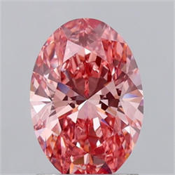 Picture of Lab Grown Diamond 1.57 Carats, Oval with  Cut, Fancy Vivid Pink Color, VS2 Clarity and Certified by IGI