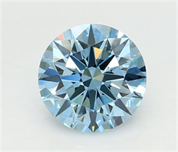 Picture of Lab Grown Diamond 2.02 Carats, Round with Ideal Cut, Fancy Vivid Blue Color, VVS2 Clarity and Certified by IGI