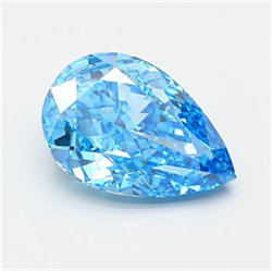 Picture of Lab Grown Diamond 4.01 Carats, Pear with  Cut, Fancy Vivid Blue Color, VVS2 Clarity and Certified by IGI
