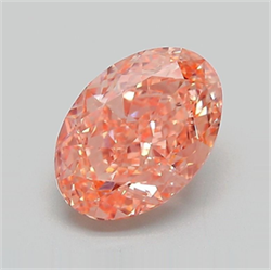 Picture of Lab Grown Diamond 2.18 Carats, Oval with  Cut, Fancy Vivid Pink Color, VVS2 Clarity and Certified by IGI