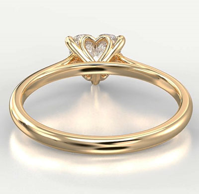 Solitaire engagement ring setting for Hearts and Triangles