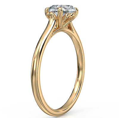Solitaire engagement ring setting for Hearts and Triangles