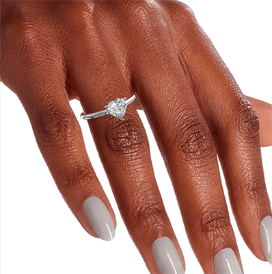 Solitaire engagement ring setting for Hearts and Triangles