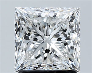 Picture of Natural Diamond 1.70 Carats, Princess with  Cut, E Color, VS2 Clarity and Certified by GIA
