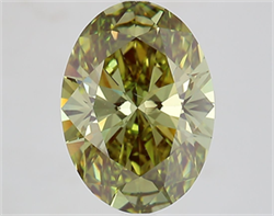 Picture of Lab Grown Diamond 4.24 Carats, Oval with  Cut, Fancy Vivid Green Color, VS2 Clarity and Certified by IGI