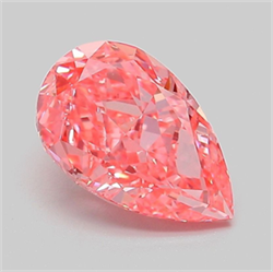 Picture of Lab Grown Diamond 2.03 Carats, Pear with  Cut, Fancy Vivid Pink Color, VVS2 Clarity and Certified by IGI