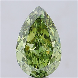 Picture of Lab Grown Diamond 10.22 Carats, Pear with  Cut, Fancy Vivid Green Color, VS2 Clarity and Certified by IGI