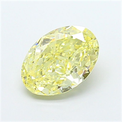 Picture of Lab Grown Diamond 2.03 Carats, Oval with  Cut, Fancy Yellow Color, VVS2 Clarity and Certified by IGI