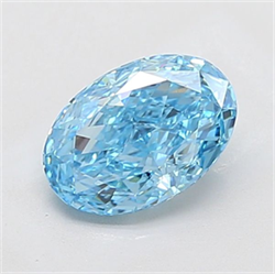 Picture of Lab Grown Diamond 1.87 Carats, Oval with  Cut, Fancy Vivid Blue Color, VS1 Clarity and Certified by IGI
