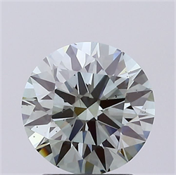 Picture of Lab Grown Diamond 1.84 Carats, Round with Ideal Cut, Fancy Intense Green Color, VS2 Clarity and Certified by IGI