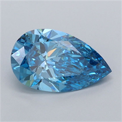 Picture of Lab Grown Diamond 1.20 Carats, Pear with  Cut, Fancy Vivid Blue Color, VVS2 Clarity and Certified by IGI