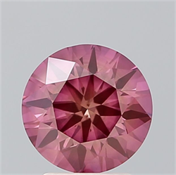 Picture of Lab Grown Diamond 2.10 Carats, Round with Very Good Cut, Fancy Vivid Pink Color, VS2 Clarity and Certified by IGI