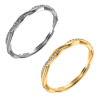 Matching Micro Pave dainty Wedding Ring