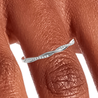 Matching Micro Pave dainty Wedding Ring