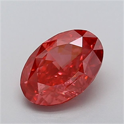 Picture of Lab Grown Diamond 1.74 Carats, Oval with  Cut, Fancy Vivid Pink Color, VVS2 Clarity and Certified by IGI