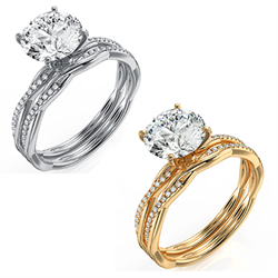 Picture of Micro Pave dainty Bridal Set Setting