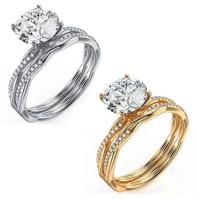 Micro Pave dainty Bridal Set Setting