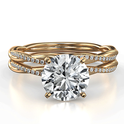 Micro Pave dainty Bridal Set Setting
