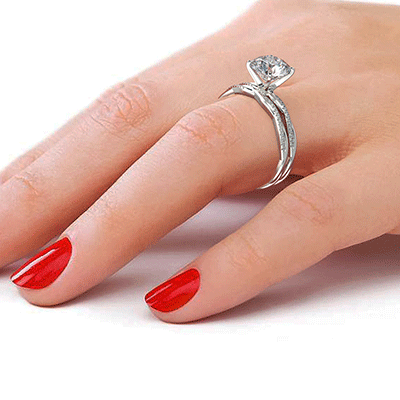 Micro Pave dainty Bridal Set Setting