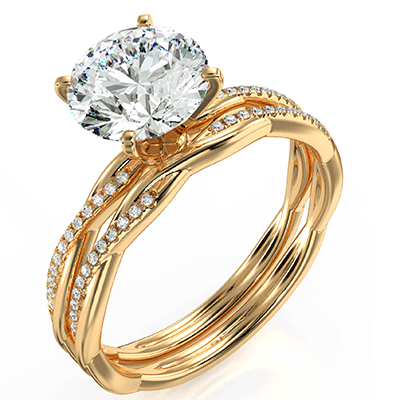 Micro Pave dainty Bridal Set Setting