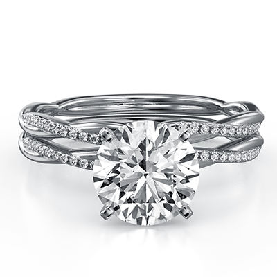 Micro Pave dainty Bridal Set Setting