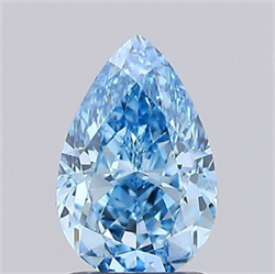 Picture of Lab Grown Diamond 1.44 Carats, Pear with  Cut, Fancy Vivid Blue Color, VVS2 Clarity and Certified by IGI