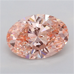 Picture of Lab Grown Diamond 1.73 Carats, Oval with  Cut, Fancy Vivid Pink Color, VS1 Clarity and Certified by IGI