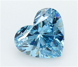 Picture of Lab Grown Diamond 2.51 Carats, Heart with  Cut, Fancy Vivid Blue Color, VVS2 Clarity and Certified by IGI