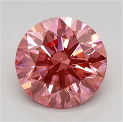 Picture of Lab Grown Diamond 2.05 Carats, Round with Ideal Cut, Fancy Vivid Pink Color, VS1 Clarity and Certified by IGI