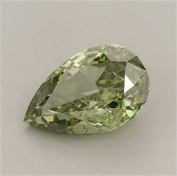 Picture of Lab Grown Diamond 2.08 Carats, Pear with  Cut, Fancy Vivid Green Color, VVS2 Clarity and Certified by IGI