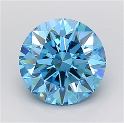 Picture of Lab Grown Diamond 2.01 Carats, Round with Ideal Cut, Fancy Vivid Blue Color, VVS2 Clarity and Certified by IGI