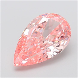 Picture of Lab Grown Diamond 4.01 Carats, Pear with  Cut, Fancy Vivid Pink Color, VS1 Clarity and Certified by IGI