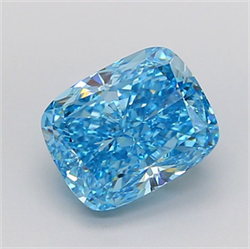Picture of Lab Grown Diamond 3.51 Carats, CUSHION MODIFIED with  Cut, Fancy Vivid Blue Color, VVS2 Clarity and Certified by IGI