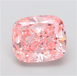 Picture of Lab Grown Diamond 4.01 Carats, CUSHION MODIFIED with  Cut, Fancy Vivid Pink Color, VS1 Clarity and Certified by IGI