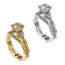Picture of Twisted Rope Bridal set with side diamonds