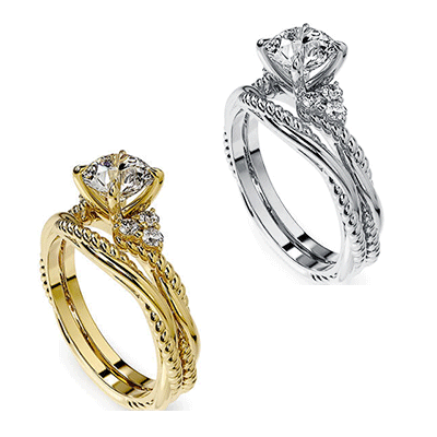 Twisted Rope Bridal set with side diamonds