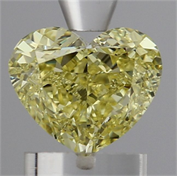 Picture of Lab Grown Diamond 1.33 Carats, Heart with  Cut, Fancy Intense Yellow Color, VS2 Clarity and Certified by IGI