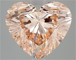 Picture of Lab Grown Diamond 3.55 Carats, Heart with  Cut, Fancy Vivid Pink Color, VVS2 Clarity and Certified by IGI