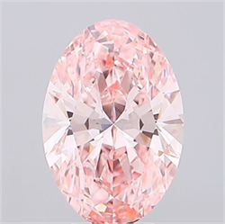 Picture of Lab Grown Diamond 4.02 Carats, Oval with  Cut, Fancy Vivid Pink Color, VS1 Clarity and Certified by IGI
