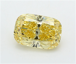 Picture of Lab Grown Diamond 4.71 Carats, CUSHION MODIFIED with  Cut, Fancy Vivid Yellow Color, VS1 Clarity and Certified by IGI